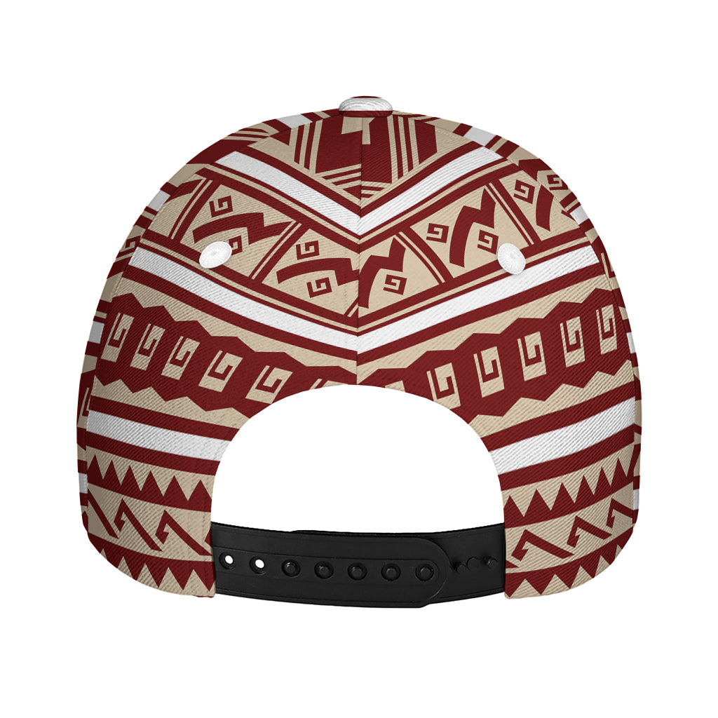 Red And Beige Southwestern Pattern Print Baseball Cap