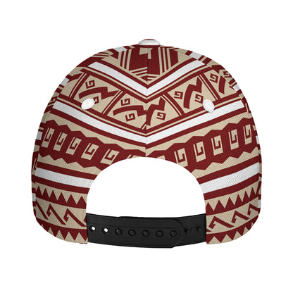Red And Beige Southwestern Pattern Print Baseball Cap
