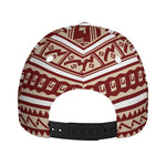 Red And Beige Southwestern Pattern Print Baseball Cap