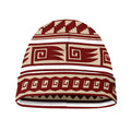 Red And Beige Southwestern Pattern Print Beanie