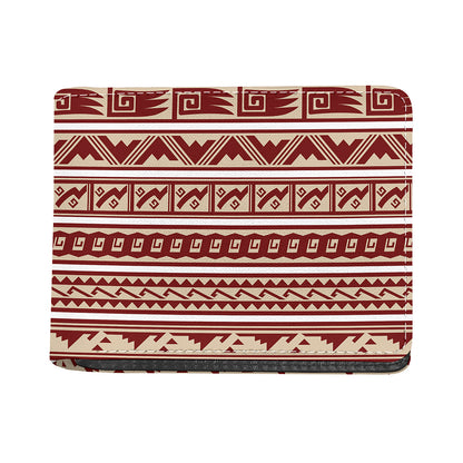 Red And Beige Southwestern Pattern Print Bifold Wallet
