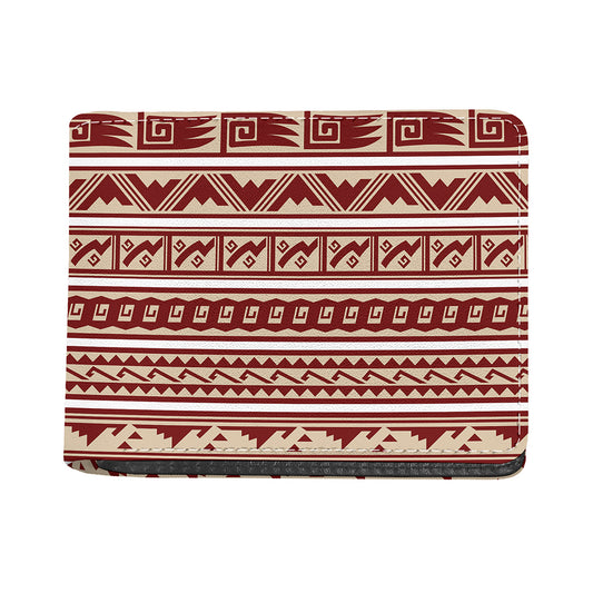 Red And Beige Southwestern Pattern Print Bifold Wallet
