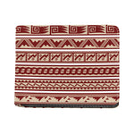 Red And Beige Southwestern Pattern Print Bifold Wallet