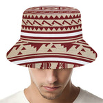 Red And Beige Southwestern Pattern Print Bucket Hat