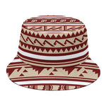 Red And Beige Southwestern Pattern Print Bucket Hat