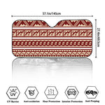 Red And Beige Southwestern Pattern Print Car Windshield Sun Shade