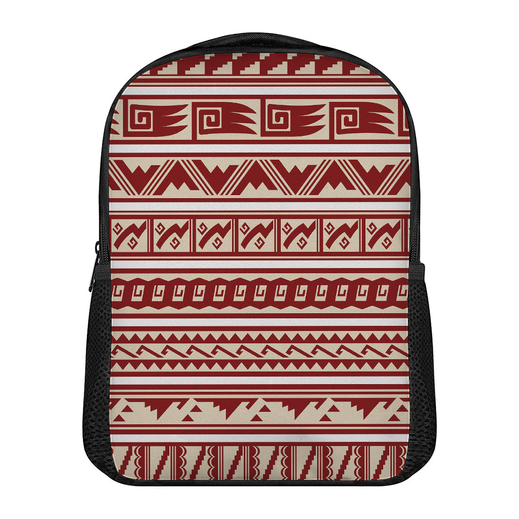Red And Beige Southwestern Pattern Print Casual Backpack