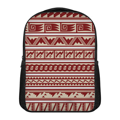 Red And Beige Southwestern Pattern Print Casual Backpack
