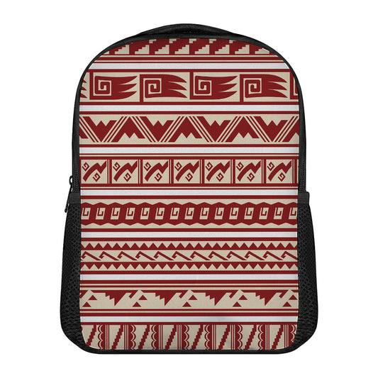 Red And Beige Southwestern Pattern Print Casual Backpack