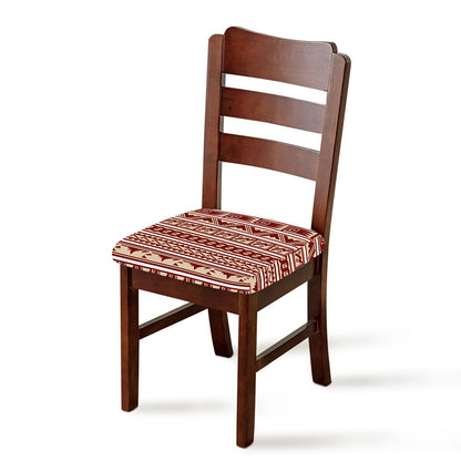 Red And Beige Southwestern Pattern Print Chair Cushion Cover