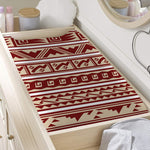Red And Beige Southwestern Pattern Print Changing Pad Cover