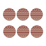Red And Beige Southwestern Pattern Print Coaster Set