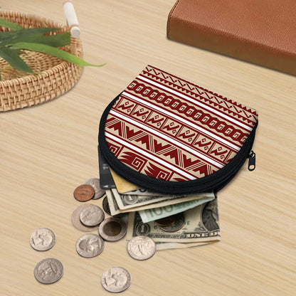 Red And Beige Southwestern Pattern Print Coin Purse