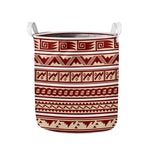 Red And Beige Southwestern Pattern Print Collapsible Laundry Basket