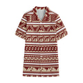 Red And Beige Southwestern Pattern Print Cotton Hawaiian Shirt