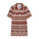 Red And Beige Southwestern Pattern Print Cotton Hawaiian Shirt