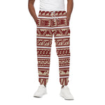 Red And Beige Southwestern Pattern Print Cotton Pants