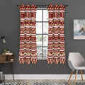 Red And Beige Southwestern Pattern Print Grommet Curtain Panels