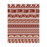 Red And Beige Southwestern Pattern Print Curtain