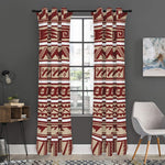 Red And Beige Southwestern Pattern Print Curtain