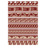 Red And Beige Southwestern Pattern Print Curtain