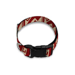 Red And Beige Southwestern Pattern Print Dog Collar