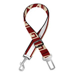 Red And Beige Southwestern Pattern Print Dog Seat Belt