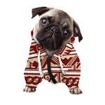Red And Beige Southwestern Pattern Print Dog Zip Up Hoodie