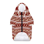 Red And Beige Southwestern Pattern Print Dog Zip Up Hoodie