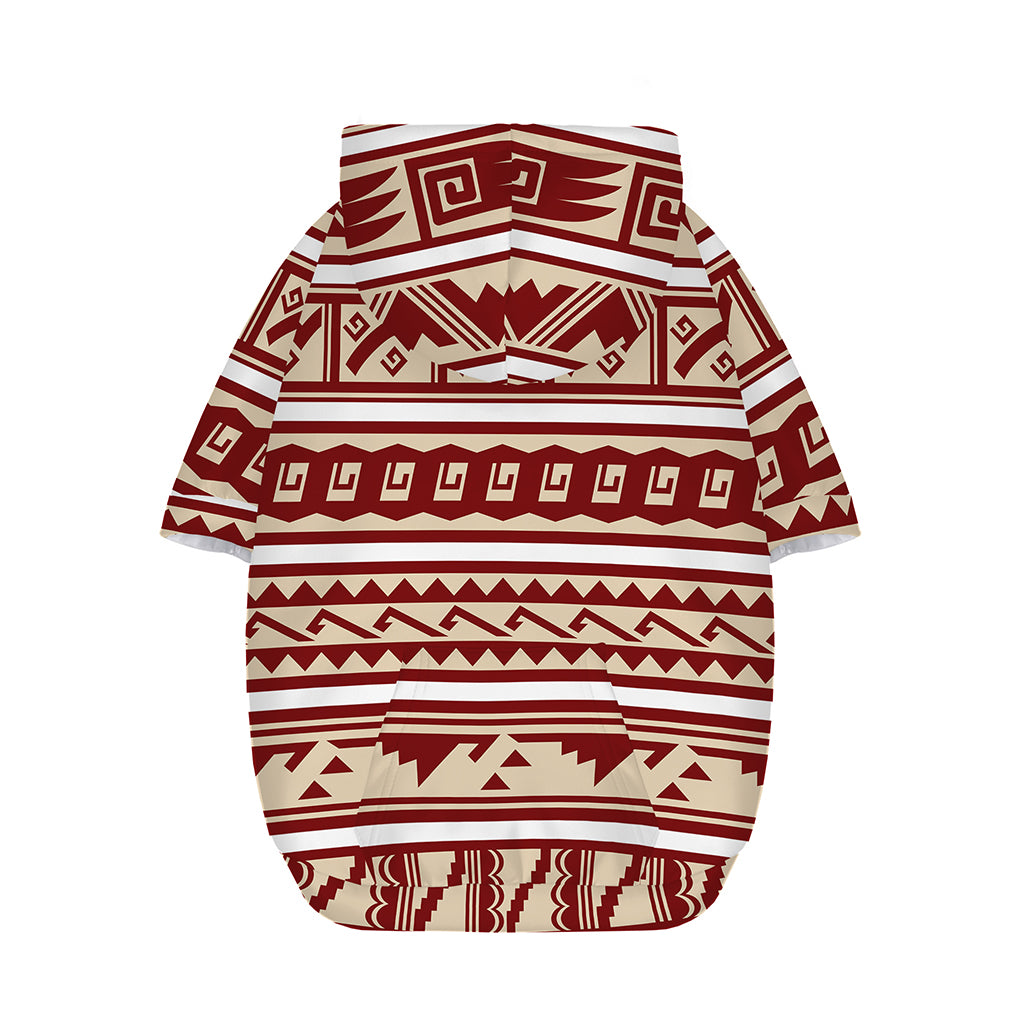 Red And Beige Southwestern Pattern Print Dog Zip Up Hoodie