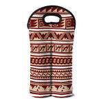 Red And Beige Southwestern Pattern Print Double Neoprene Wine Tote