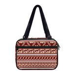 Red And Beige Southwestern Pattern Print Double Strap Bible Bag