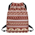 Red And Beige Southwestern Pattern Print Drawstring Backpack