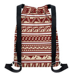 Red And Beige Southwestern Pattern Print Drawstring Backpack