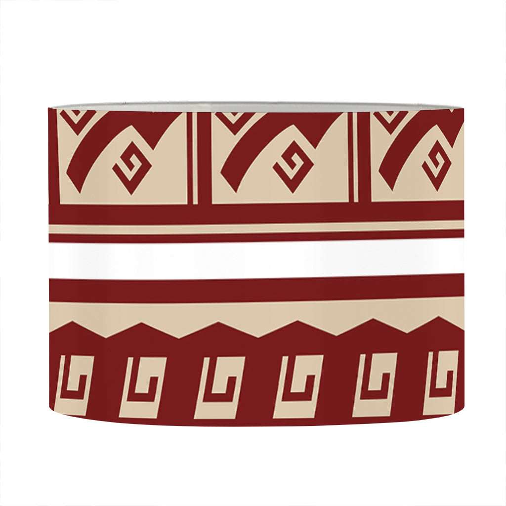 Red And Beige Southwestern Pattern Print Drum Lamp Shade
