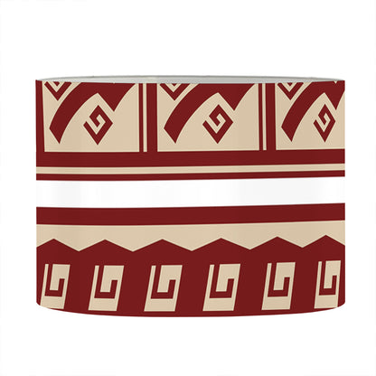 Red And Beige Southwestern Pattern Print Drum Lamp Shade