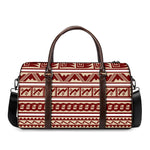Red And Beige Southwestern Pattern Print Duffle Bag