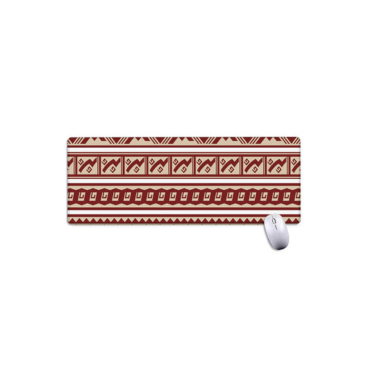 Red And Beige Southwestern Pattern Print Extended Mouse Pad
