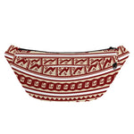 Red And Beige Southwestern Pattern Print Fanny Pack