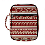 Red And Beige Southwestern Pattern Print Front Pocket Bible Bag