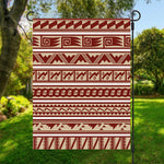 Red And Beige Southwestern Pattern Print Garden Flag