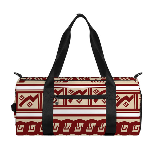 Red And Beige Southwestern Pattern Print Gym Bag