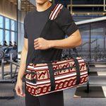 Red And Beige Southwestern Pattern Print Gym Bag