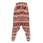 Red And Beige Southwestern Pattern Print Hammer Pants