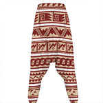 Red And Beige Southwestern Pattern Print Hammer Pants