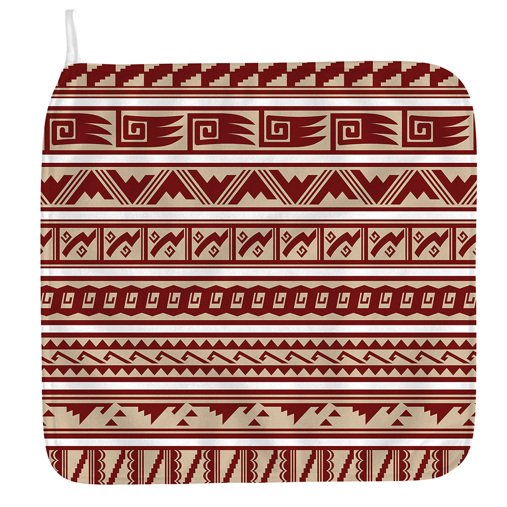 Red And Beige Southwestern Pattern Print Hand Towel