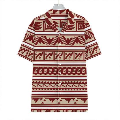 Red And Beige Southwestern Pattern Print Hawaiian Shirt