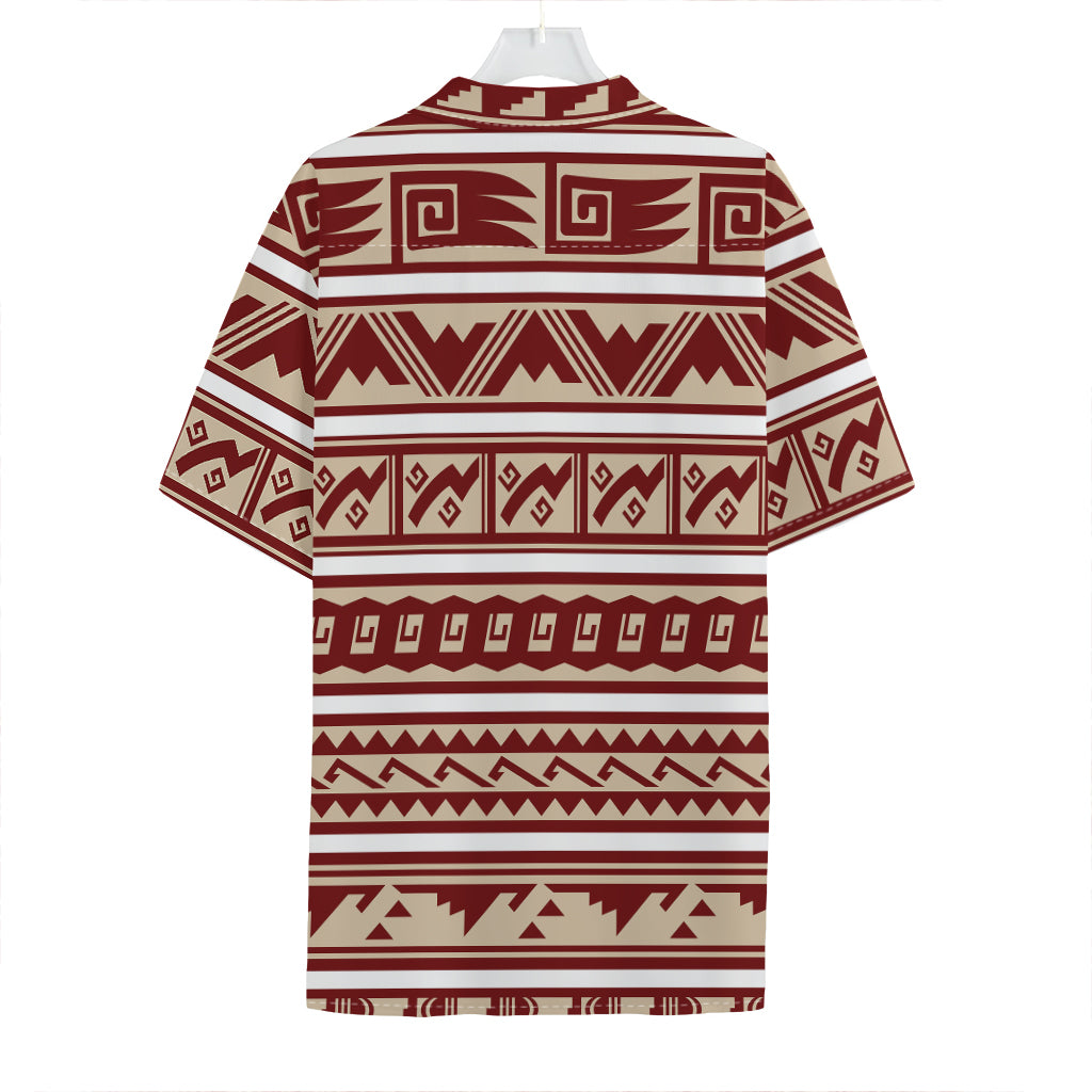 Red And Beige Southwestern Pattern Print Hawaiian Shirt