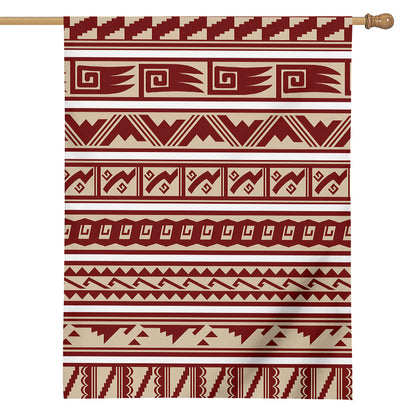 Red And Beige Southwestern Pattern Print House Flag
