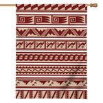 Red And Beige Southwestern Pattern Print House Flag